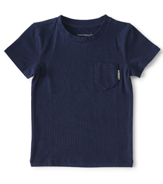 jongens shirt korte mouw - navy blue - Little Label
