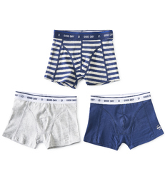 boxers shorts boys 3-piece blue stripe combi Little Label