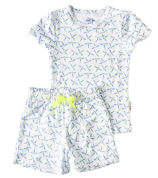 korte pyjama met blauwe libellen print Little Label
