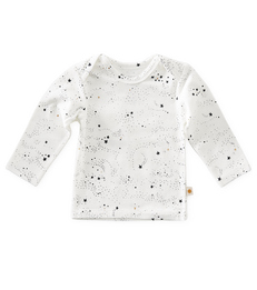 baby shirt lange mouw -  off white black stars - Little Label