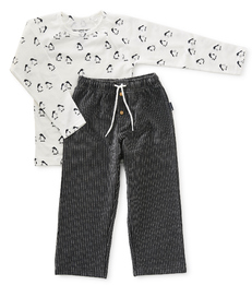 pyjama set jongens - black stripe - Little Label