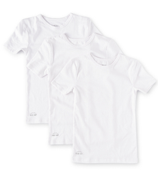 jongens t-shirts korte mouw set 3-pack wit Little Label