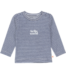 baby shirt - stripe navy world Little Label