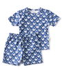 blauwe korte baby pyjama walvis print Little Label
